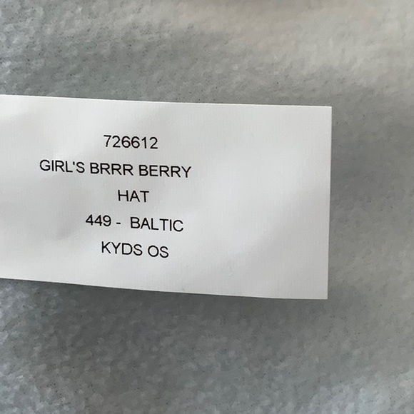 Spyder GIRLS BRRR BERRY HAT Baltic (Aqua) - Picture 6 of 10